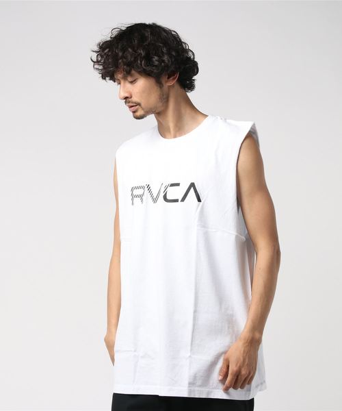 RVCA（ルーカ）の「半袖Tシャツ RVCA CUT/LAJ041-354（Tシャツ/カットソー・メンズ・ブラック/ホワイト/ブルーグリーン・L/M/S）」の2枚目の写真