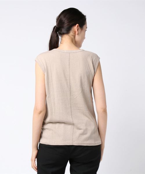 Aunt Marie's（アントマリーズ）の「AUNT MARIE'S リネンライクスラブノースリカットソー（Tシャツ/カットソー・レディース・ブラック/ブラウン/オレンジ/ホワイト/ベージュ・FREE）」の7枚目の写真