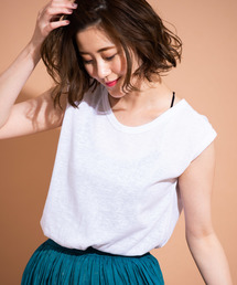 Aunt Marie's | AUNT MARIE'S リネンライクスラブノースリカットソー(Tシャツ/カットソー)