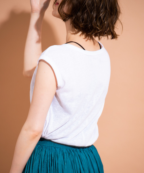 Aunt Marie's（アントマリーズ）の「AUNT MARIE'S リネンライクスラブノースリカットソー（Tシャツ/カットソー・レディース・ブラック/ブラウン/オレンジ/ホワイト/ベージュ・FREE）」の20枚目の写真