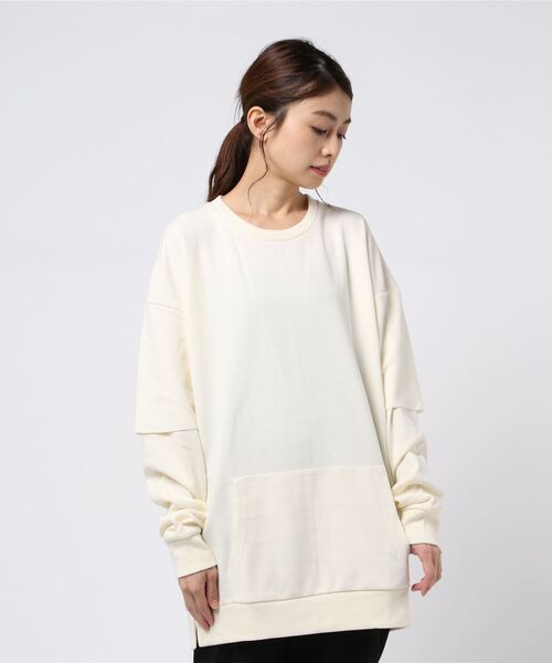 ARCHIVER(アーカイバ)の「【69】【it】ワッフルWフェイス(Tシャツ/カットソー・レディース・ブラック/オフホワイト/杢グレー/ライトベージュ・MEDIUM/LARGE)」の1枚目の写真