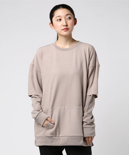 ARCHIVER(アーカイバ)の「【69】【it】ワッフルWフェイス(Tシャツ/カットソー・レディース・ブラック/オフホワイト/杢グレー/ライトベージュ・MEDIUM/LARGE)」の4枚目の写真
