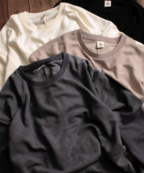 ARCHIVER(アーカイバ)の「【69】【it】ワッフルWフェイス(Tシャツ/カットソー・レディース・ブラック/オフホワイト/杢グレー/ライトベージュ・MEDIUM/LARGE)」の14枚目の写真