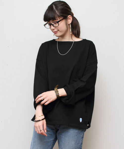 ORCIVAL(オーシバル)の「ORCIVAL / オーシバル コットンロード ドロップワイドシャツ ソリッド #RC9186(Tシャツ/カットソー・レディース・チャコールグレー/ブラック/ネイビー/ブラウン/ベージュ・1)」の2枚目の写真