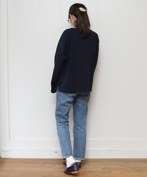 ORCIVAL(オーシバル)の「ORCIVAL / オーシバル コットンロード ドロップワイドシャツ ソリッド #RC9186(Tシャツ/カットソー・レディース・チャコールグレー/ブラック/ネイビー/ブラウン/ベージュ・1)」の8枚目の写真