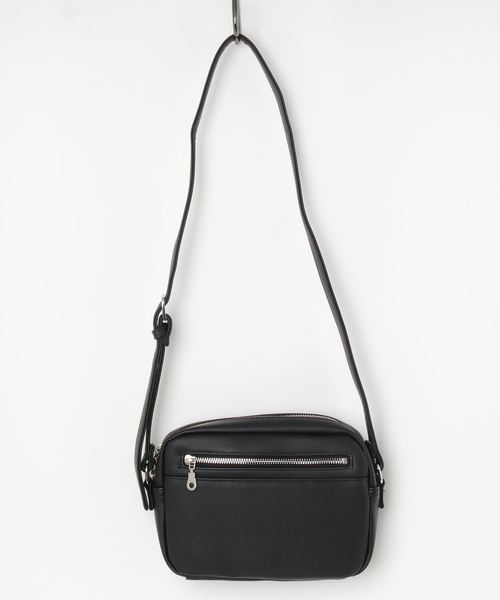 WEGO(ウィゴー)の「WEGO/シンセティックレザージップミニショルダーバッグ(ショルダーバッグ・メンズ・ブラック/ブラック系その他/グレー/その他1・FREE)」の8枚目の写真