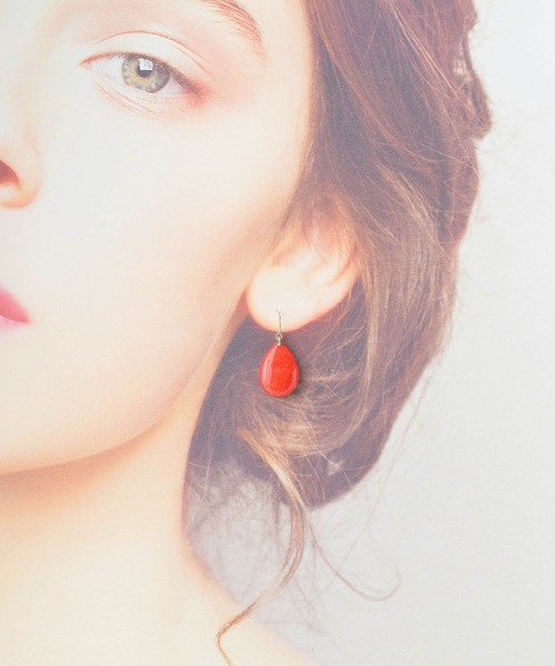 tone(トーン)の「【PAPER ART WORKS】glossy drop mini(ピアス(両耳用)・レディース・レッド/その他・FREE)」の6枚目の写真