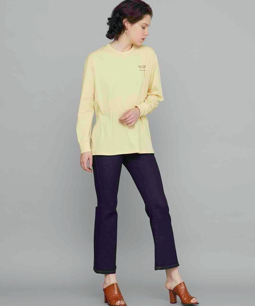 beautiful people（ビューティフルピープル）の「【beautiful people(ビューティフルピープル)】《STUDIOUS別注》フロッキーロゴロンT（Tシャツ/カットソー・レディース・ホワイト/ブラック/イエロー・SMALL）」の12枚目の写真