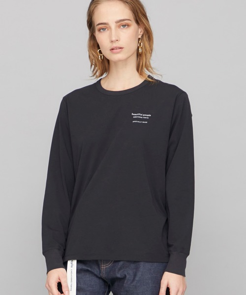 beautiful people（ビューティフルピープル）の「【beautiful people(ビューティフルピープル)】《STUDIOUS別注》フロッキーロゴロンT（Tシャツ/カットソー・レディース・ホワイト/ブラック/イエロー・SMALL）」の11枚目の写真