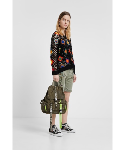 Desigual（デシグアル）の「花柄ボーホースタイルパンツ（デニムパンツ・レディース・グリーン/マルチ・2L/3L/SS/4L/S/M/L）」の4枚目の写真