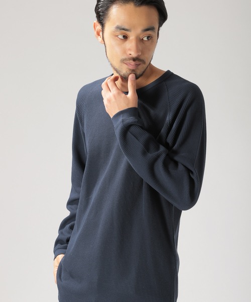 BAYFLOW(ベイフロー)の「Day To Day ワッフルL/S Tシャツ(Tシャツ/カットソー・メンズ・ホワイト/ブラック/ネイビー・SMALL/MEDIUM/LARGE)」の1枚目の写真