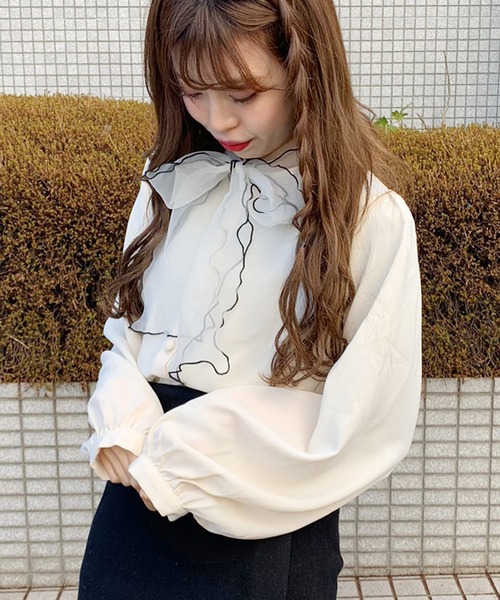 apres jour(アプレジュール)の「オーガンジーボウタイブラウス【ZOZOTOWN限定アイテム】(シャツ/ブラウス・レディース・アイボリー/その他・フリー)」の2枚目の写真