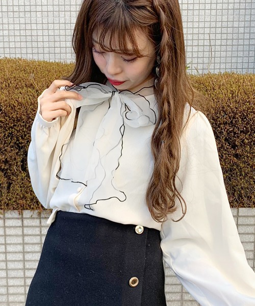 apres jour(アプレジュール)の「オーガンジーボウタイブラウス【ZOZOTOWN限定アイテム】(シャツ/ブラウス・レディース・アイボリー/その他・フリー)」の6枚目の写真
