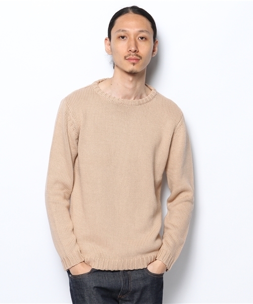 AMERICAN RAG CIE（アメリカンラグシー）の「【オンライン限定セール対象品】AMERICAN RAG CIE ソフトタッチローゲージコットンニット 109-TMK-M142-KN001（ニット/セーター・メンズ・ベージュ/ネイビー/ブラウン・2/1）」の5枚目の写真