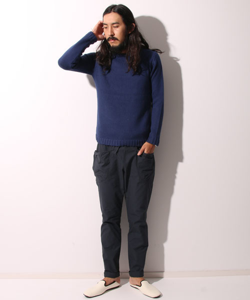 AMERICAN RAG CIE（アメリカンラグシー）の「【オンライン限定セール対象品】AMERICAN RAG CIE ソフトタッチローゲージコットンニット 109-TMK-M142-KN001（ニット/セーター・メンズ・ベージュ/ネイビー/ブラウン・2/1）」の7枚目の写真