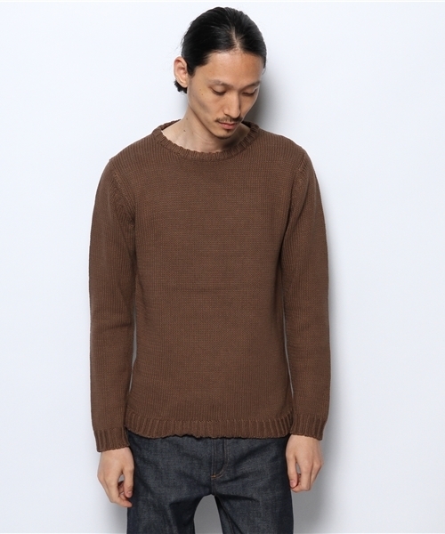 AMERICAN RAG CIE（アメリカンラグシー）の「【オンライン限定セール対象品】AMERICAN RAG CIE ソフトタッチローゲージコットンニット 109-TMK-M142-KN001（ニット/セーター・メンズ・ベージュ/ネイビー/ブラウン・2/1）」の13枚目の写真