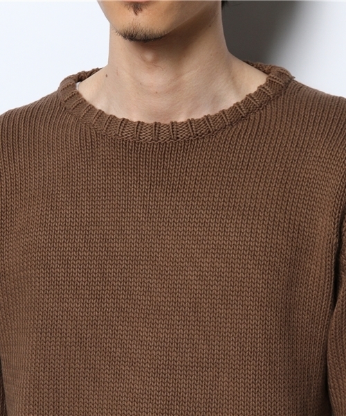 AMERICAN RAG CIE（アメリカンラグシー）の「【オンライン限定セール対象品】AMERICAN RAG CIE ソフトタッチローゲージコットンニット 109-TMK-M142-KN001（ニット/セーター・メンズ・ベージュ/ネイビー/ブラウン・2/1）」の9枚目の写真