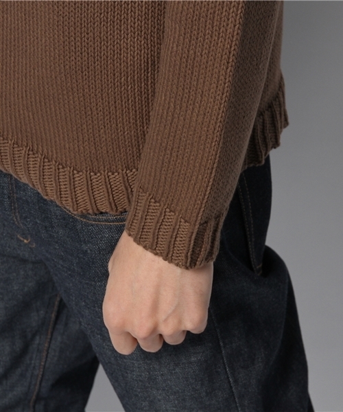 AMERICAN RAG CIE（アメリカンラグシー）の「【オンライン限定セール対象品】AMERICAN RAG CIE ソフトタッチローゲージコットンニット 109-TMK-M142-KN001（ニット/セーター・メンズ・ベージュ/ネイビー/ブラウン・2/1）」の10枚目の写真