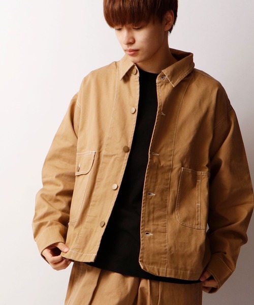 Ifrun Original 両胸ポケット 長袖 デニムジャケット