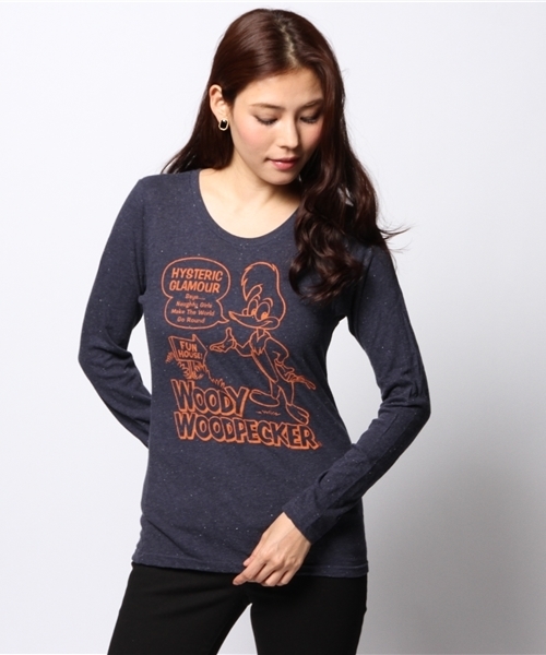 HYSTERIC GLAMOUR（ヒステリックグラマー）の「WW/FUN HOUSE pt T-SH（Tシャツ/カットソー・レディース・ホワイト/ネイビー/チャコールグレー・FREE）」の3枚目の写真