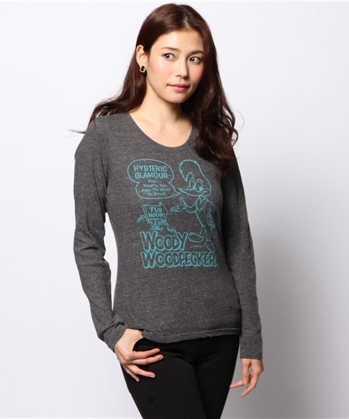 HYSTERIC GLAMOUR（ヒステリックグラマー）の「WW/FUN HOUSE pt T-SH（Tシャツ/カットソー・レディース・ホワイト/ネイビー/チャコールグレー・FREE）」の2枚目の写真