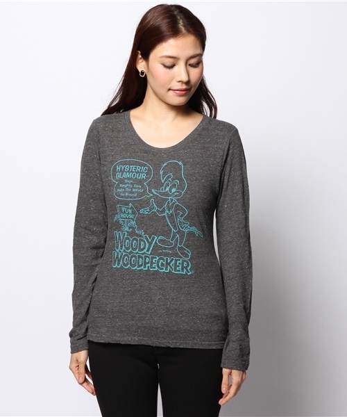 HYSTERIC GLAMOUR（ヒステリックグラマー）の「WW/FUN HOUSE pt T-SH（Tシャツ/カットソー・レディース・ホワイト/ネイビー/チャコールグレー・FREE）」の4枚目の写真