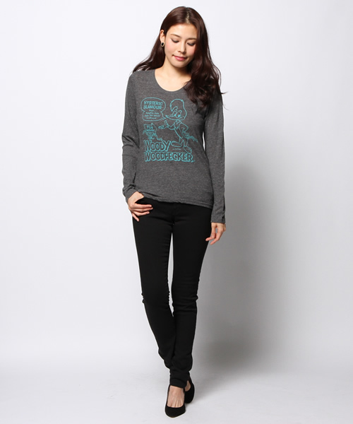 HYSTERIC GLAMOUR（ヒステリックグラマー）の「WW/FUN HOUSE pt T-SH（Tシャツ/カットソー・レディース・ホワイト/ネイビー/チャコールグレー・FREE）」の7枚目の写真