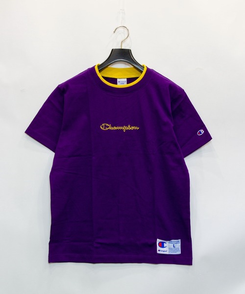 Champion(チャンピオン)の「Champion/チャンピオン ロゴTシャツ C3-R307(Tシャツ/カットソー・メンズ・グリーン/ホワイト/パープル/ブラック・L/XL)」の4枚目の写真