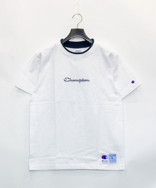 Champion(チャンピオン)の「Champion/チャンピオン ロゴTシャツ C3-R307(Tシャツ/カットソー・メンズ・グリーン/ホワイト/パープル/ブラック・L/XL)」の2枚目の写真