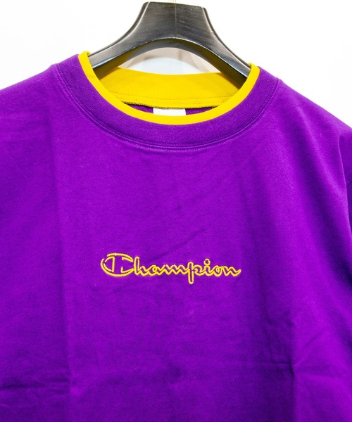 Champion(チャンピオン)の「Champion/チャンピオン ロゴTシャツ C3-R307(Tシャツ/カットソー・メンズ・グリーン/ホワイト/パープル/ブラック・L/XL)」の9枚目の写真