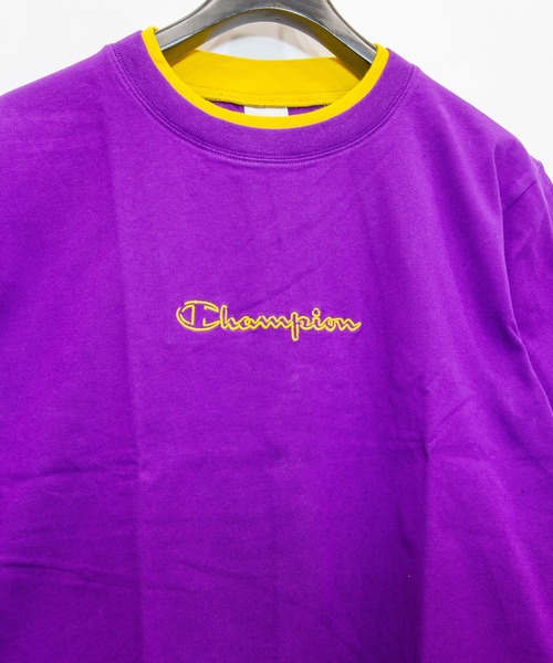 Champion(チャンピオン)の「Champion/チャンピオン ロゴTシャツ C3-R307(Tシャツ/カットソー・メンズ・グリーン/ホワイト/パープル/ブラック・L/XL)」の10枚目の写真