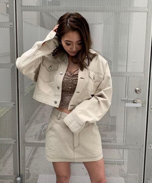 ENVYM（アンビー）の「ステッチＦＳＫⅡ（スカート・レディース・ブラック/ベージュ・SMALL/MEDIUM）」の5枚目の写真