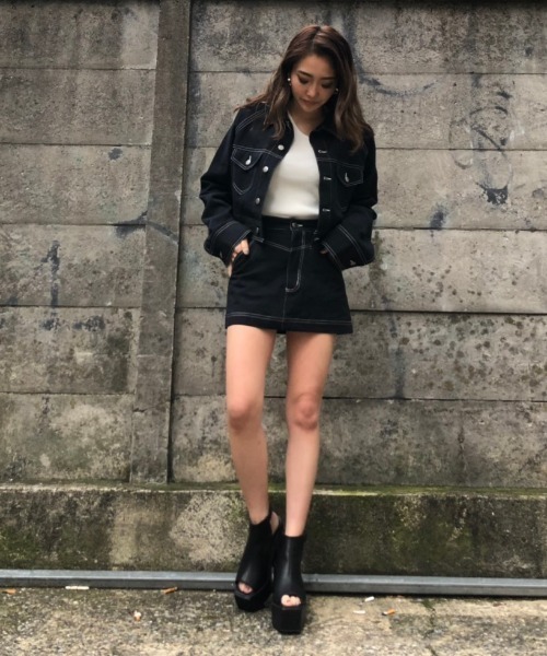 ENVYM（アンビー）の「ステッチＦＳＫⅡ（スカート・レディース・ブラック/ベージュ・SMALL/MEDIUM）」の8枚目の写真