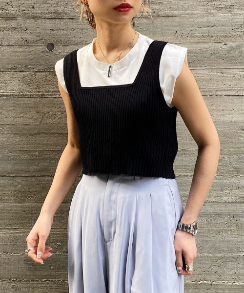 PAGEBOY（ページボーイ）の「バックリボンビスチェ（ニット/セーター・レディース・ブラック/パープル/グレイッシュベージュ・FREE）」の16枚目の写真