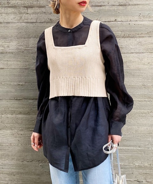 PAGEBOY（ページボーイ）の「バックリボンビスチェ（ニット/セーター・レディース・ブラック/パープル/グレイッシュベージュ・FREE）」の13枚目の写真