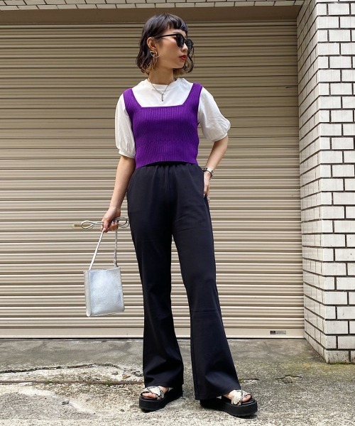 PAGEBOY（ページボーイ）の「バックリボンビスチェ（ニット/セーター・レディース・ブラック/パープル/グレイッシュベージュ・FREE）」の15枚目の写真