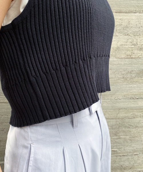 PAGEBOY（ページボーイ）の「バックリボンビスチェ（ニット/セーター・レディース・ブラック/パープル/グレイッシュベージュ・FREE）」の7枚目の写真