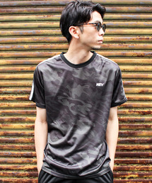 DRY MESH 2本ライン 迷彩柄 半袖Tシャツ カットソー カモフラ