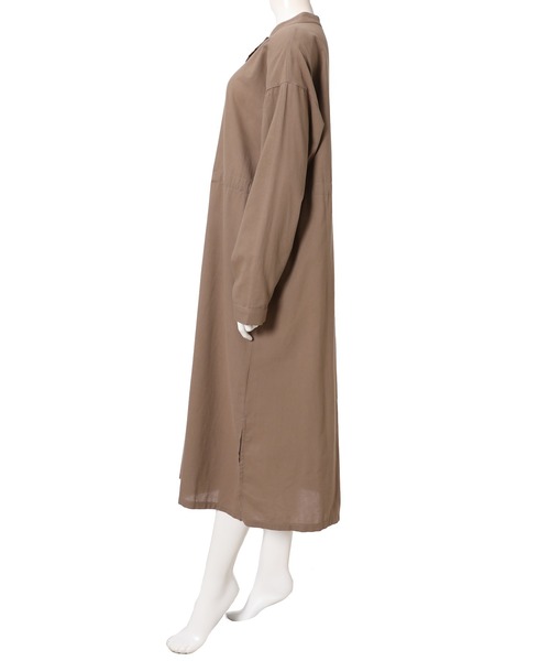 fifth（フィフス）の「ドロストデザインノーカラーシャツワンピース（ワンピース・レディース・モカ/グレー・MEDIUM）」の5枚目の写真
