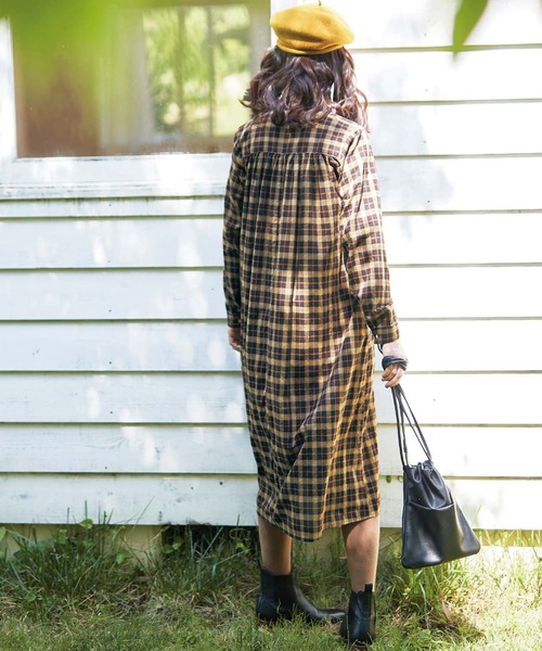 サニークラウズ ｆｅａｔ ｓｈｕｔｔｌｅ Sunny ｎｏｔｅｓ チェックの通り道ワンピース レディース ワンピース Sunny Clouds サニークラウズ のファッション