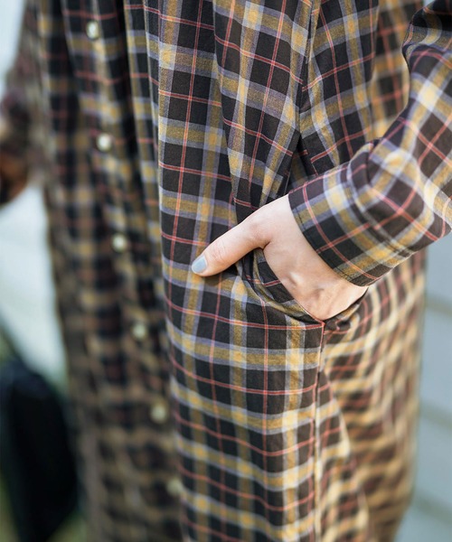 サニークラウズ ｆｅａｔ ｓｈｕｔｔｌｅ Sunny ｎｏｔｅｓ チェックの通り道ワンピース レディース ワンピース Sunny Clouds サニークラウズ のファッション