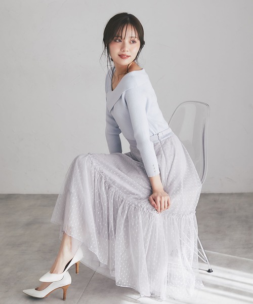 再値下げ　茶箪笥 tocco closet レディ感とセクシーさを併せ持つ袖口パール付き