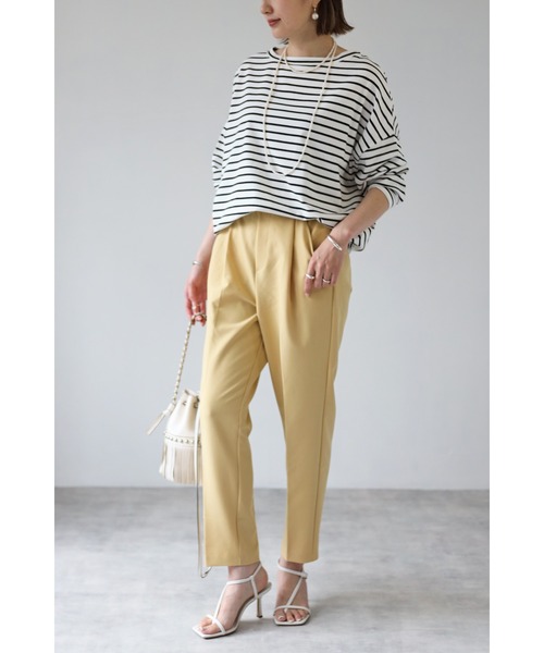 Bonjour Sagan（ボンジュールサガン）の「ドルマンスリーブボーダーカットソー（Tシャツ/カットソー・レディース・ホワイト/ブラック/ブラウン/ブルー・FREE）」の5枚目の写真