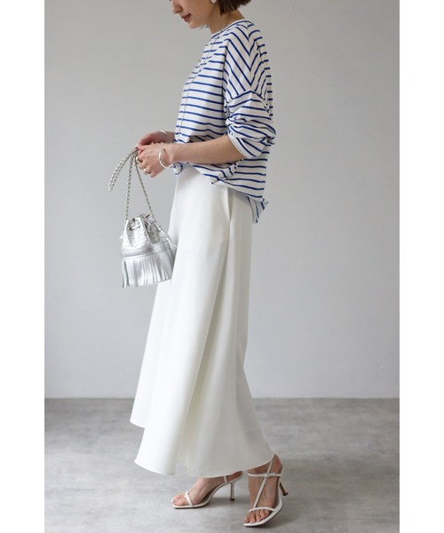 Bonjour Sagan（ボンジュールサガン）の「ドルマンスリーブボーダーカットソー（Tシャツ/カットソー・レディース・ホワイト/ブラック/ブラウン/ブルー・FREE）」の10枚目の写真