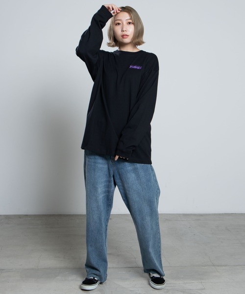 WEGO（ウィゴー）の「WEGO/THINGSバックロゴロンＴ（Tシャツ/カットソー・レディース・ブラック/アイボリー・SMALL/MEDIUM/LARGE）」の6枚目の写真