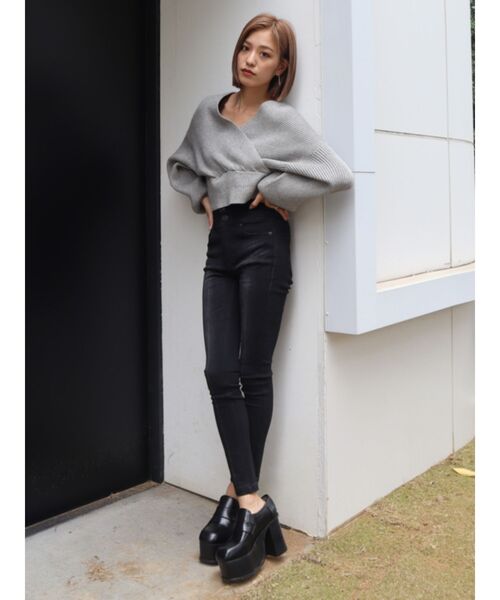 EMODA(エモダ)の「【EMODA×ゆきりぬ】バックコルセットハイウエストパギンス(デニムパンツ・レディース・ブラック/インディゴブルー・X-SMALL/SMALL/MEDIUM)」の12枚目の写真