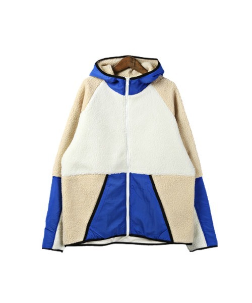 LUXSTYLE(ラグスタイル)の「ナイロン配色切替ボアジップパーカー(パーカー・メンズ・ブラック/アイボリー/ベージュ・L/XL/M)」の11枚目の写真