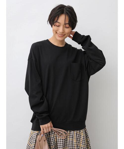 AMERICAN HOLIC（アメリカンホリック）の「ポケット付きBIGカットプルオーバー　＊（Tシャツ/カットソー・レディース・ブラック/アイボリー/ブラウン/ブルー/カーキ・M/L）」の16枚目の写真