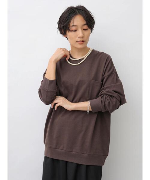 AMERICAN HOLIC（アメリカンホリック）の「ポケット付きBIGカットプルオーバー　＊（Tシャツ/カットソー・レディース・ブラック/アイボリー/ブラウン/ブルー/カーキ・M/L）」の17枚目の写真