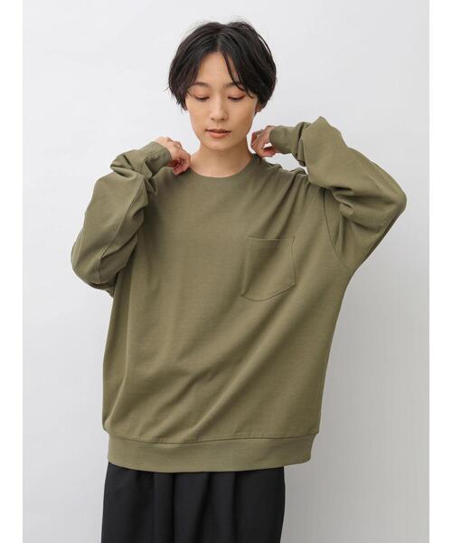 AMERICAN HOLIC（アメリカンホリック）の「ポケット付きBIGカットプルオーバー　＊（Tシャツ/カットソー・レディース・ブラック/アイボリー/ブラウン/ブルー/カーキ・M/L）」の18枚目の写真